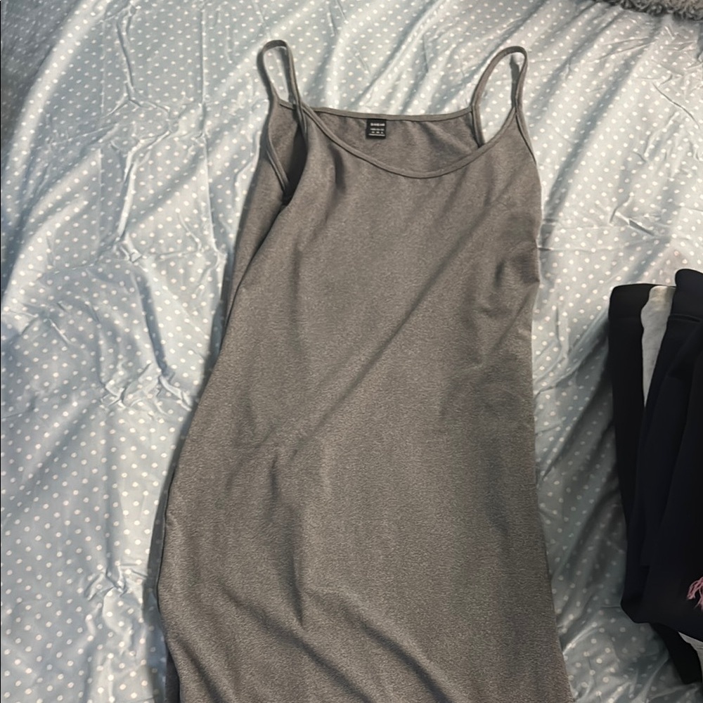 Gray Spaghetti Strap Dress